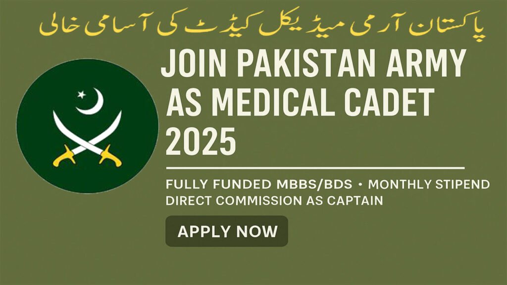 Army Medical Cadet Course 2025 – Join Pakistan Army as a Captain Doctor